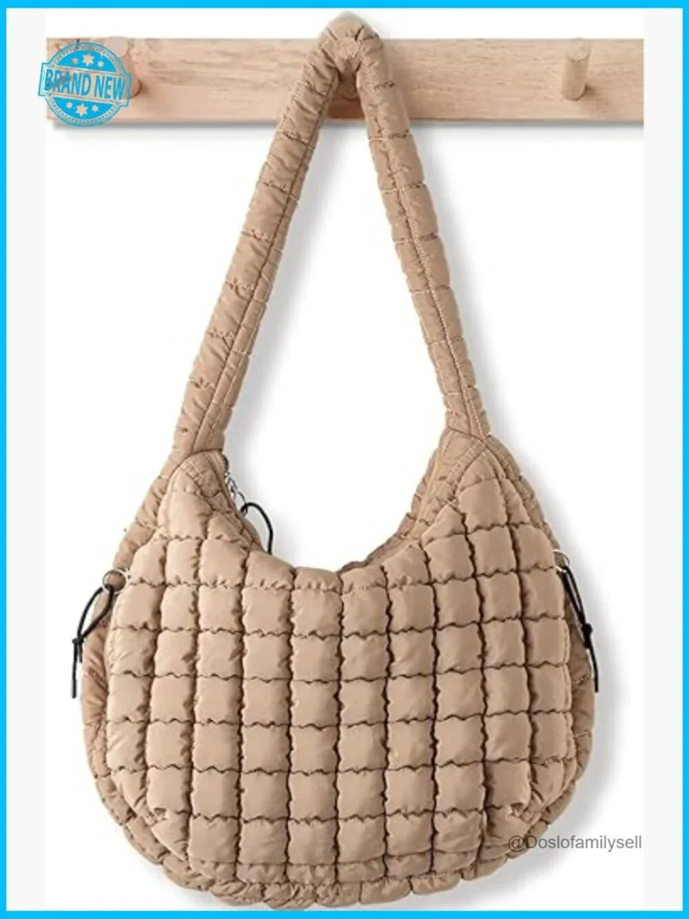 Large Quilted Puffer Tote Bag Soft Puffy Crossbody Hobo Handbag Puff Purse